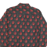 L'UOMO VOGUE Mens Black & Red Abstract Pattern Shirt M Long Sleeve Button-Up