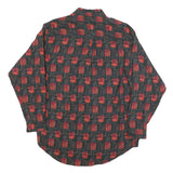 L'UOMO VOGUE Mens Black & Red Abstract Pattern Shirt M Long Sleeve Button-Up