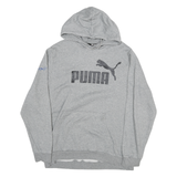 PUMA Mens Grey Pullover Hoodie XL Cotton Blend Drawstring Hood Kangaroo Pocket