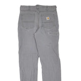 CARHARTT Mens Grey Regular Fit Straight Denim Jeans W33 L34 Workwear Zip Closure