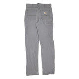 CARHARTT Mens Grey Regular Fit Straight Denim Jeans W33 L34 Workwear Zip Closure