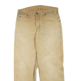 DICKIES Mens Cotton Blend Beige Regular Fit Straight Leg Trousers W32 L26