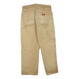 DICKIES Mens Cotton Blend Beige Regular Fit Straight Leg Trousers W32 L26