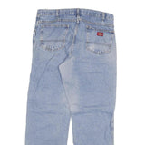 DICKIES Mens Regular Fit Straight Leg Denim Light Blue Jeans W34 L31 Zip Cotton