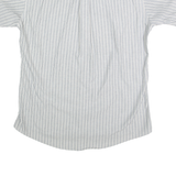 Mens Blue & White Striped Cotton Blend Shirt L Button Down Casual Summer