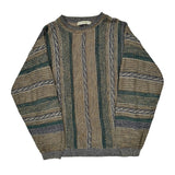 Unbranded Striped Sweater - Medium Brown Cotton Blend