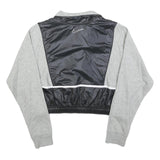 NIKE Womens Grey & Black Sportswear Pullover Sweatshirt S Cropped Half Zip