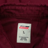 Dickies Shirt - Large Burgundy Cotton Blend
