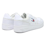 TOMMY HILFIGER Leather Womens White Low Top Trainers UK 6.5 Classic Logo Casual
