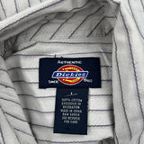 Dickies Striped Short Sleeve Shirt - Large Gray Cotton