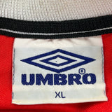 1998-00 Manchester United Umbro Home Football Shirt - XL Red Polyester
