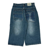 Hip Hop Randis Embroidered Denim Shorts - 30W 18L Blue Cotton