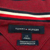 Tommy Hilfiger Striped Sweater - Large White Cotton