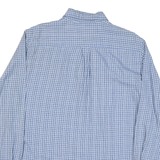 CHAPS Mens Blue & White Check Shirt L Button Down Collar Long Sleeve Casual