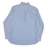 CHAPS Mens Blue & White Check Shirt L Button Down Collar Long Sleeve Casual