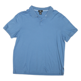 CALVIN KLEIN Mens Blue Polo Shirt XL Basic Cotton Short Sleeve Casual