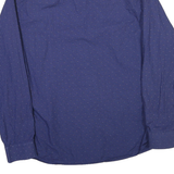 U.S. POLO ASSN Mens Blue Slim Fit Shirt L Cotton Blend Button Down Collar Long