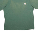 CARHARTT Mens Green Pocket T-Shirt XL Short Sleeve Crew Neck Cotton Casual
