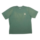 CARHARTT Mens Green Pocket T-Shirt XL Short Sleeve Crew Neck Cotton Casual