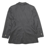 BALLY Womens Grey Wool Classic Jacket UK 8 Button Closure Tailored Plain
