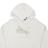 PUMA Womens White Forever Hoodie M Cotton Blend Casual Pullover Sweatshirt