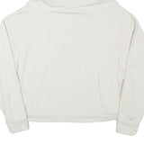 PUMA Womens White Forever Hoodie M Cotton Blend Casual Pullover Sweatshirt