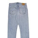 LEVI'S 501 Mens Jeans Blue Classic Straight Denim Light W28 L30 Ripped Raw Hem