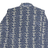 NOTATIONS Womens Blue & Cream Printed Shirt Long Sleeve Collared L Silk