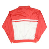 Mens Red & White Casual Zip Up Polyester Blend Jacket 2XL Plain Lightweight