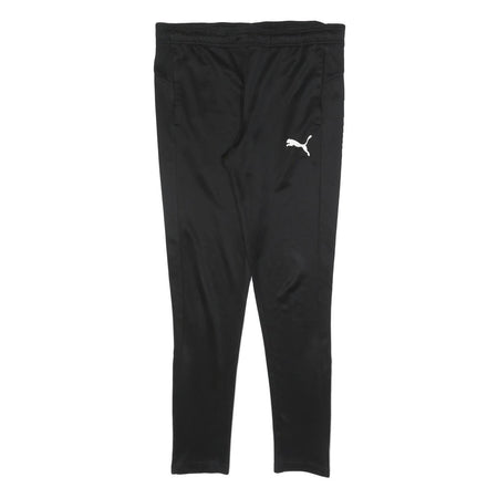PUMA Mens Joggers Black S W32 L28 Polyester Blend Slim Tapered Fit Sports
