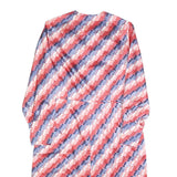 LAUSANIA Womens Red & Pink & Blue Print Day Polyester Dress L Button Sleeve