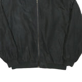 WORLD OF BASIC Mens Black Jacket L Polyester Blend Bomber Zip Casual Outerwear