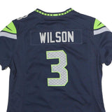 NIKE Womens Blue Seahawks Football Shirt M Short Sleeve V-Neck 3 Wilson NFL