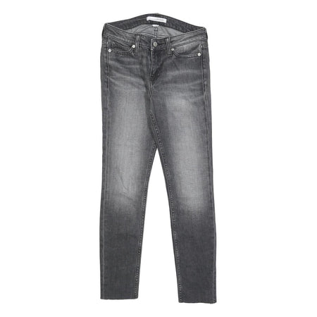 CALVIN KLEIN JEANS Womens Grey Slim Skinny Denim Medium W26 L26 Cotton Blend Zip