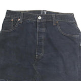 Womens Black Cotton Denim Mini Skirt Raw Hem Frayed Edge Size M Casual