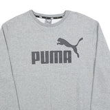 PUMA Mens Grey XL Crew Neck Cotton Blend Sweatshirt Logo Casual Pullover