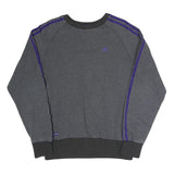ADIDAS Mens Grey & Purple Sweatshirt Crew Neck S Athletic Casual Training Top
