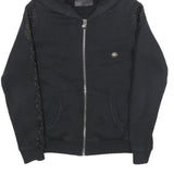 PHILIPP PLEIN Womens Black Cotton Blend Zip Up Hoodie M Skull Graphic Lace Trim