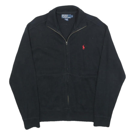 POLO RALPH LAUREN Mens Black Zip Cotton Jacket S Plain Casual Lightweight