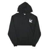 CHAMPION Mens Black Cotton Blend Pullover Hoodie M Graphic Print