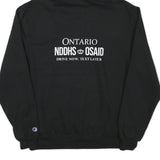 CHAMPION Mens Black Cotton Blend Pullover Hoodie M Graphic Print