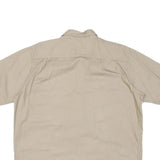 WRANGLER Mens Beige Cotton Blend Short Sleeve Shirt L Casual Utility Workwear