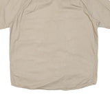 WRANGLER Mens Beige Cotton Blend Short Sleeve Shirt L Casual Utility Workwear