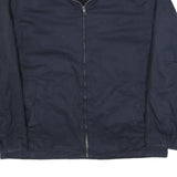NAUTICA Mens Navy Blue Reversible Zip Jacket L Polyester Blend Plain Casual