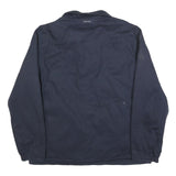 NAUTICA Mens Navy Blue Reversible Zip Jacket L Polyester Blend Plain Casual