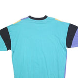 Mens Yellow & Purple & Blue V-Neck Short Sleeve Cotton Blend Shirt L Colour
