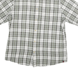 WOOLRICH Mens Green & White Check Cotton Blend Shirt L Short Sleeve Casual