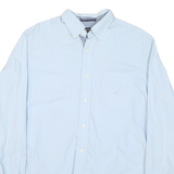 NAUTICA Mens Blue Cotton Blend Shirt M Button-Down Collar Long Sleeve Casual