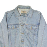 EXP Mens Blue Denim Jacket M Cotton Classic Button Closure Casual Denim Jacket