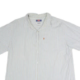 LEVI'S Mens White & Blue Stripe Short Sleeve Shirt XL Casual Cotton Blend